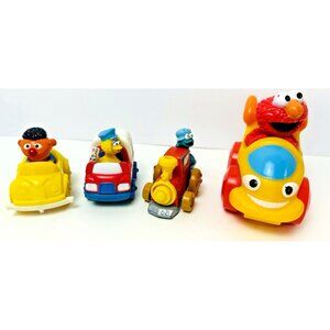 Vintage Sesame Street Playskool Cars Lot of 4 Big Bird Cookie Monster Elmo Ernie